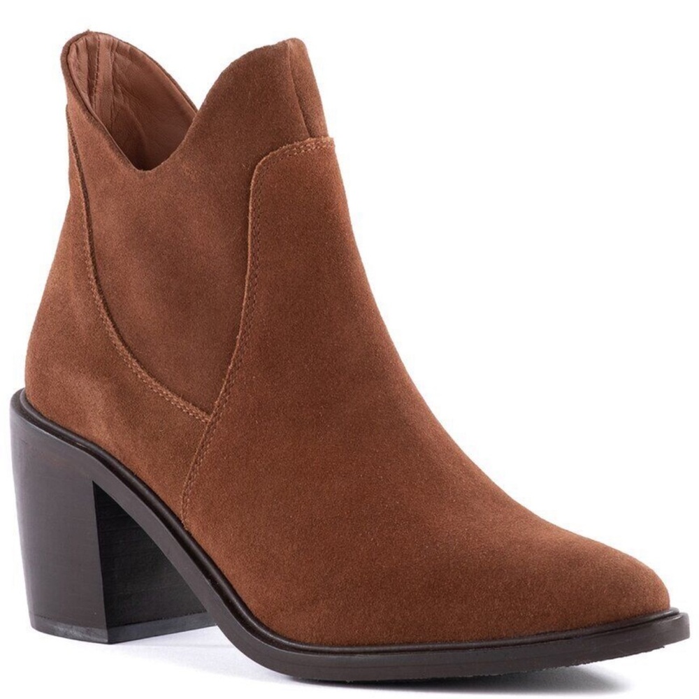 NEW Seychelles Pretty Little Bird brown suede heel ankle bootie women size 8